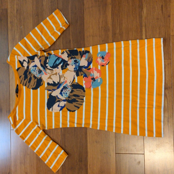 French Connection | EUC Orange Striped Mini Flower Dress - Picture 2 of 5